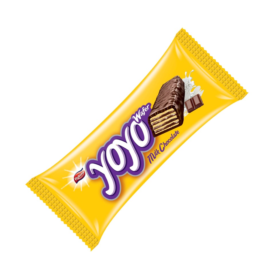Yoyo wafer dipped in chocolate and milk