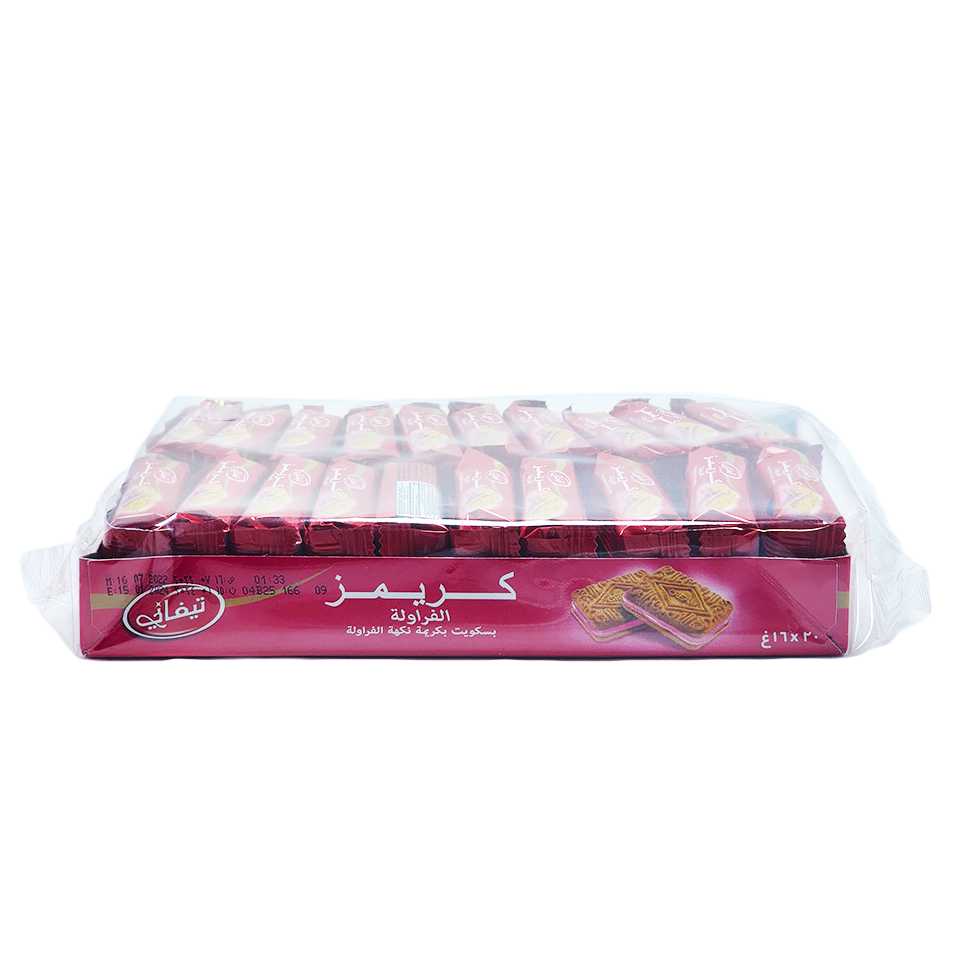 Tiffany Strawberry Cream Biscuits 16 g