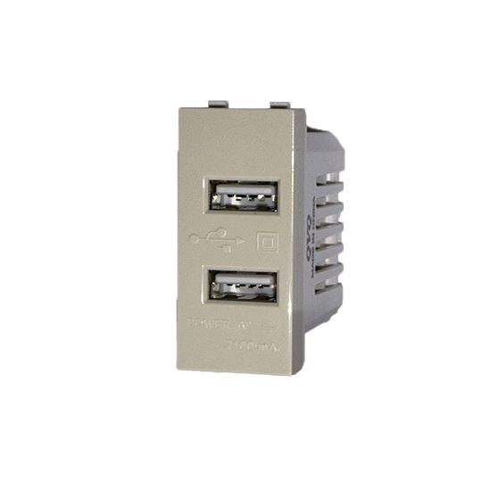 شاحن موبايل مزدوج USB عاجي جديد QVQ