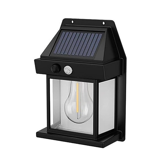 فانوس طاقة شمسية مع حساس حركة لون اسود فيترو VE-0069