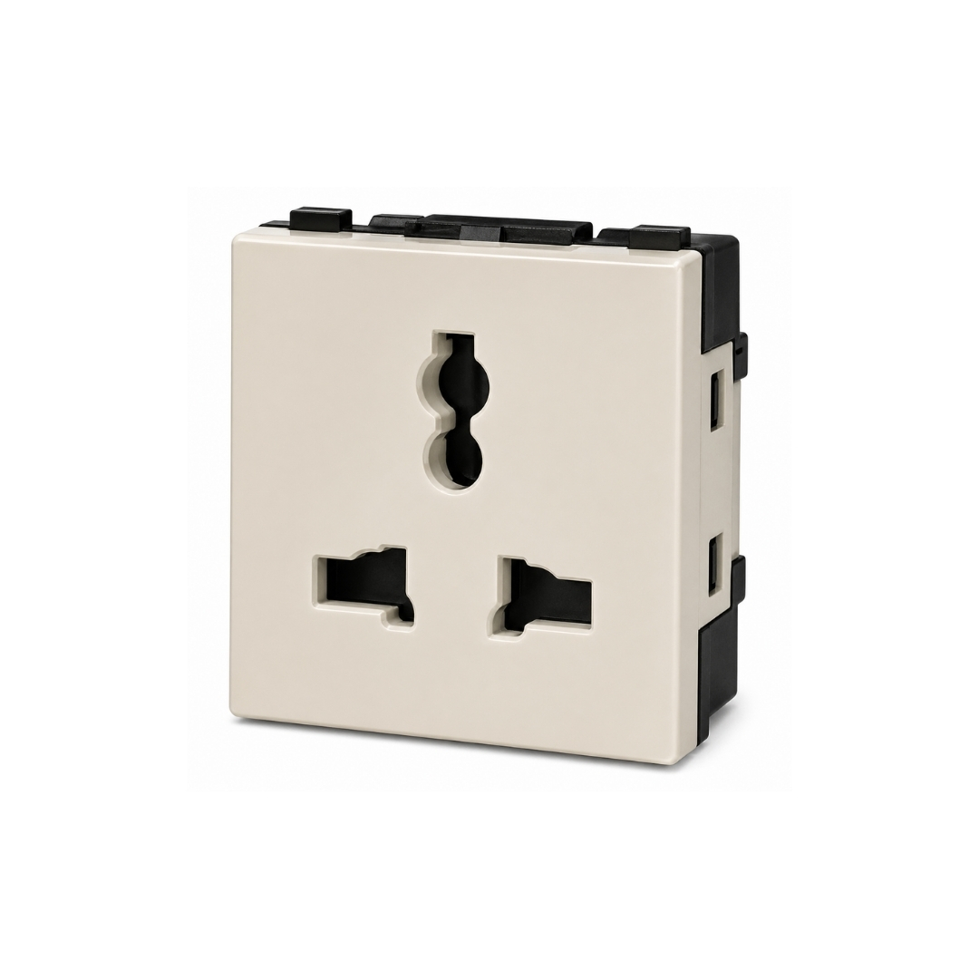 1 Gang Beige Universal Socket QVQ