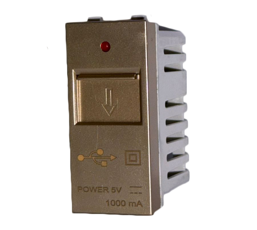 Gold USB Charger 1 Gang QVQ
