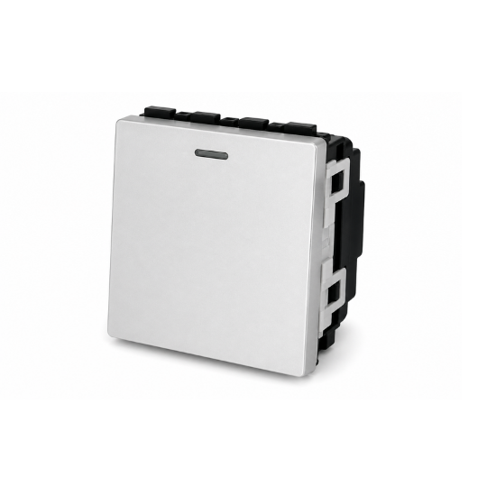 Gang 2M White Rocker Switch W/LED