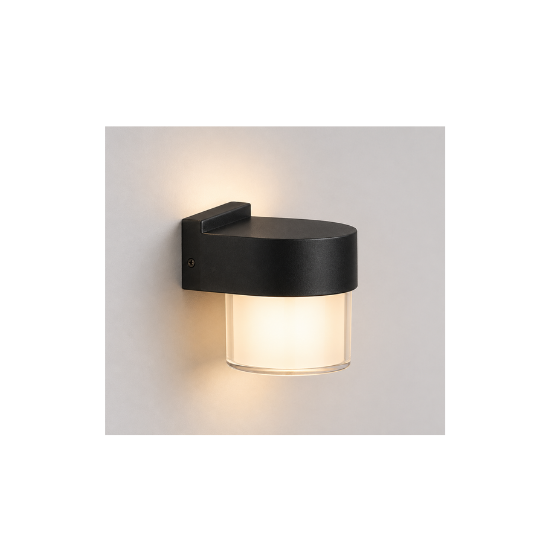 Light Outdoor Rounded Worm Solar  Up&Down 6.W Glob Vetro VE-0025