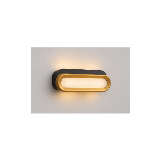 Up&Down two lenses, black and gold lit face 6w Vetro VE-UD0003