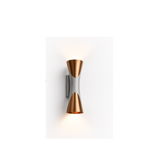 Up&Down two lenses Gold&white Metal 10w Vetro