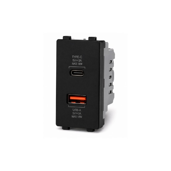ابريز شاحن اسود USB و Tayp C  3.A  QVQ