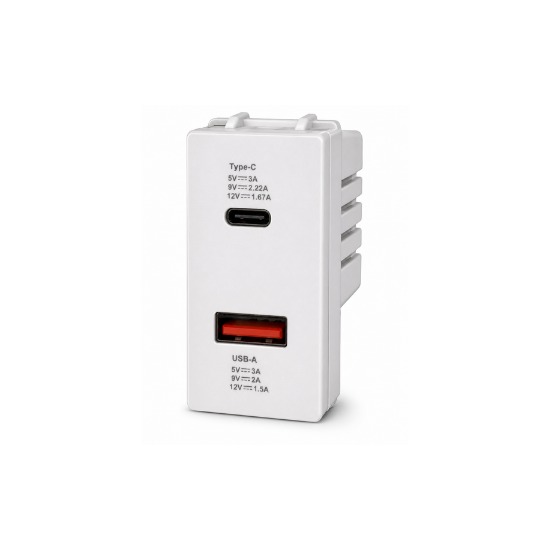 White QVQ Mobile Charger USB + Tayp C 3.A