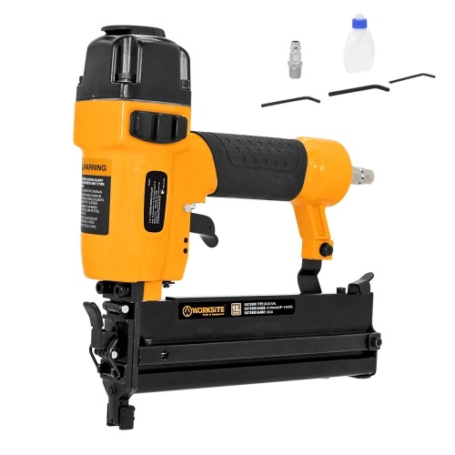 WORKSITE 2-in-1 Pneumatic Nailer & Stapler: Portable 18-gauge air nail gun for furniture, wood, flooring, and roofing PNT387