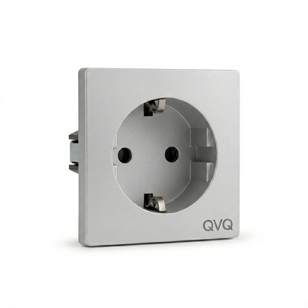 1 Gang White Shuko Socket QVQ