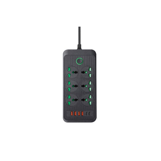 QVQ Power Socket 6PORT (3.Universal + 3 German) 4USB+2Type-C