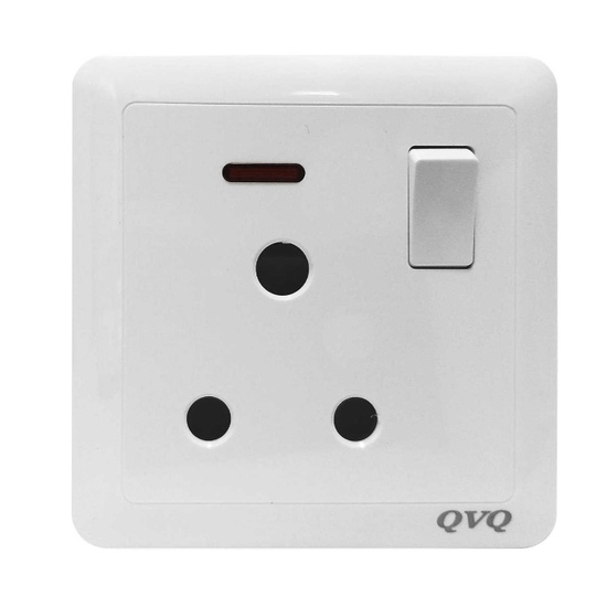 English Socket With Push Button And 15 amp signal Lamp