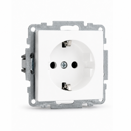 1 Gang White Shuko Socket QVQ