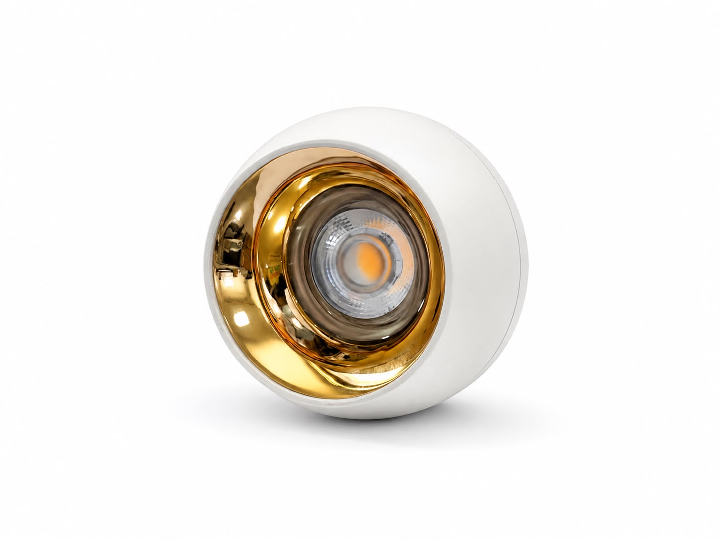 Vetro Decorative Spherical Surface Spotlight 12W White & Chrom Frame Warm White