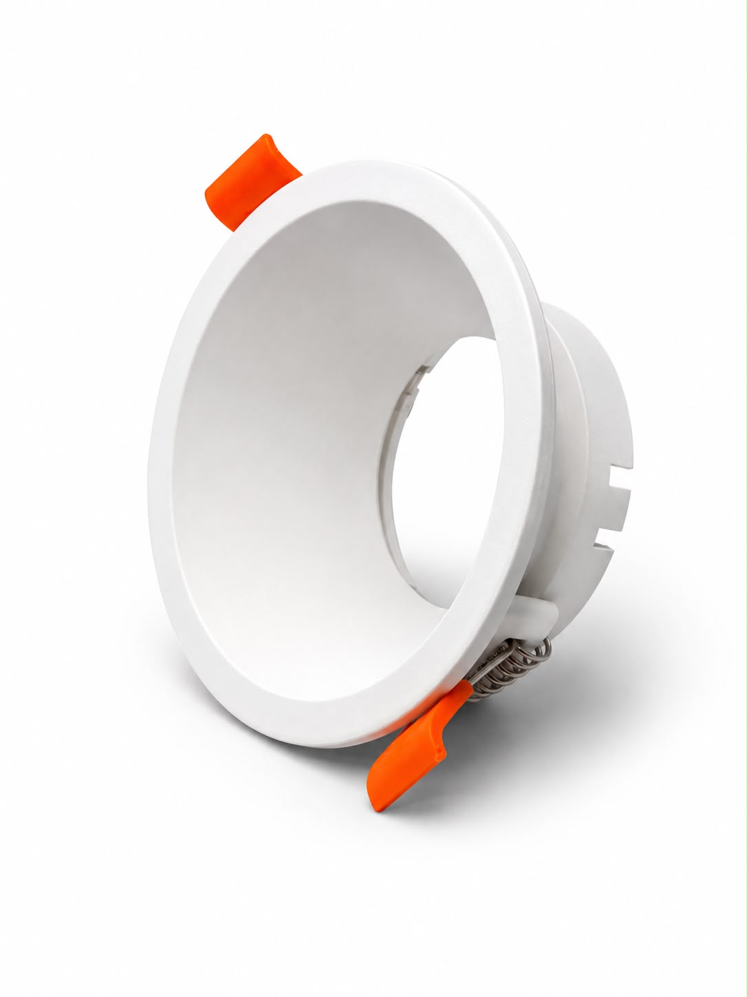 Vetro Single Aluminum Round Spotlight Frame White (Empty)