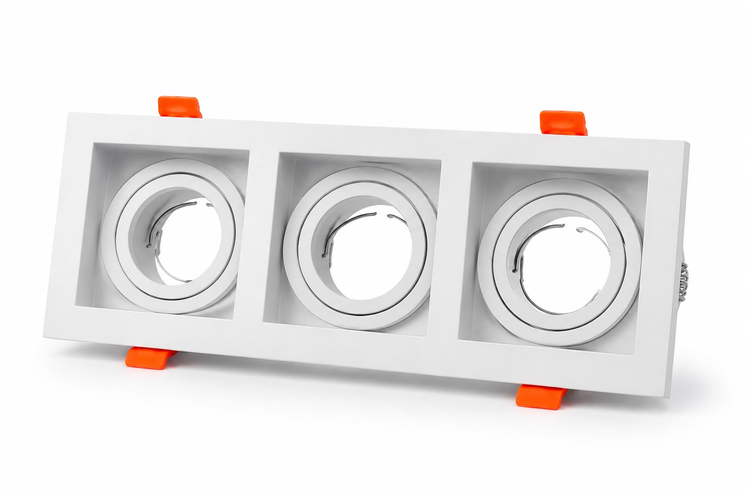 Vetro Triple Aluminum Spotlight Frame White (Empty)