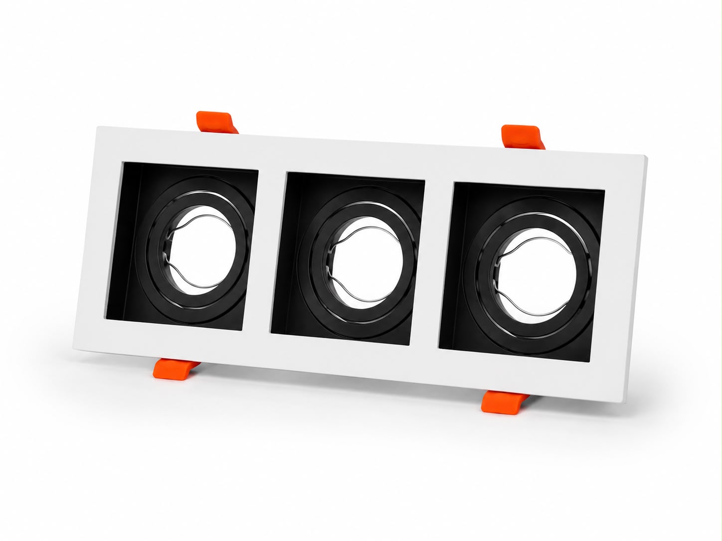 Vetro Triple Aluminum Spotlight Frame White and Black (Empty)