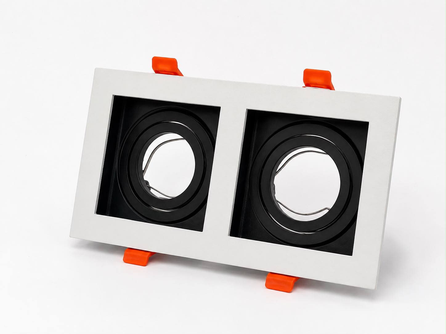 Vetro Double Aluminum Spotlight Frame White and Black (Empty)
