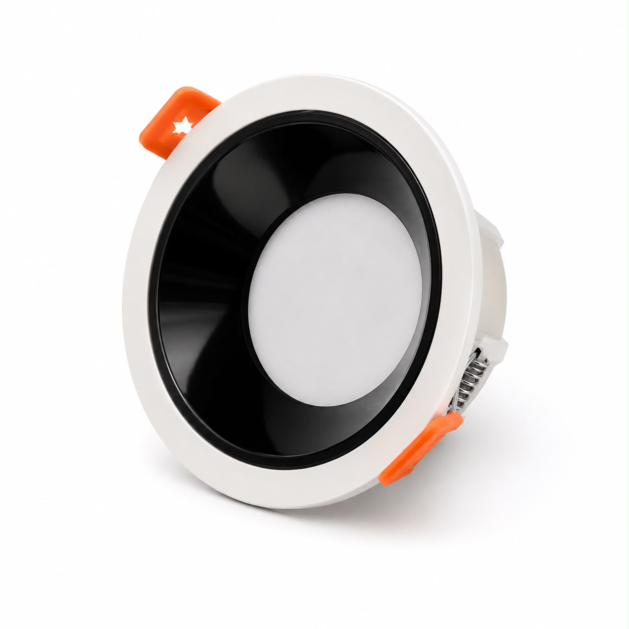 Vetro Recessed Downlight White Frame Black Inner Frosted Lens 6W White