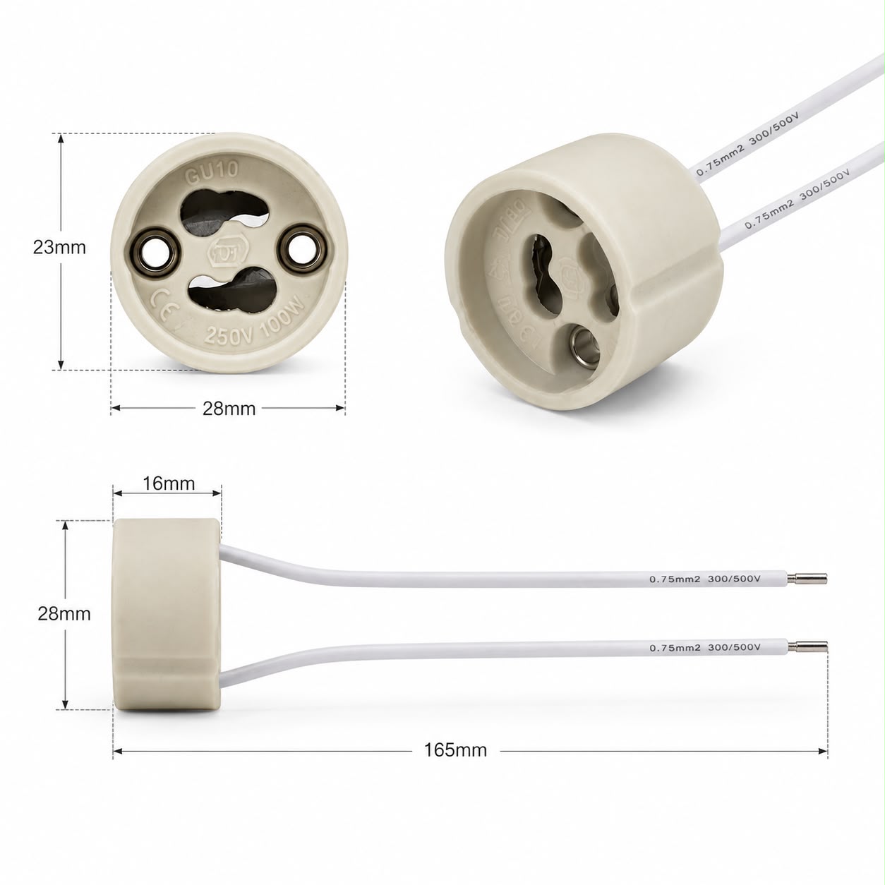 Vetro GU10 Lamp Holder Socket