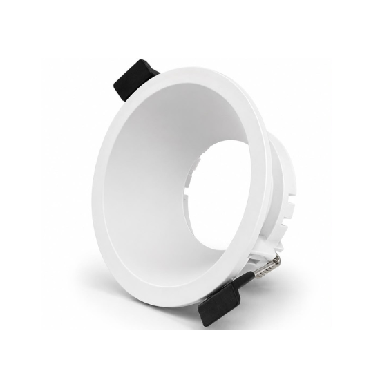 Vetro Single Plastic Round Spotlight Frame White (Empty)