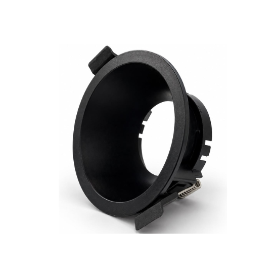 Vetro Single Plastic Round Spotlight Frame Black (Empty)